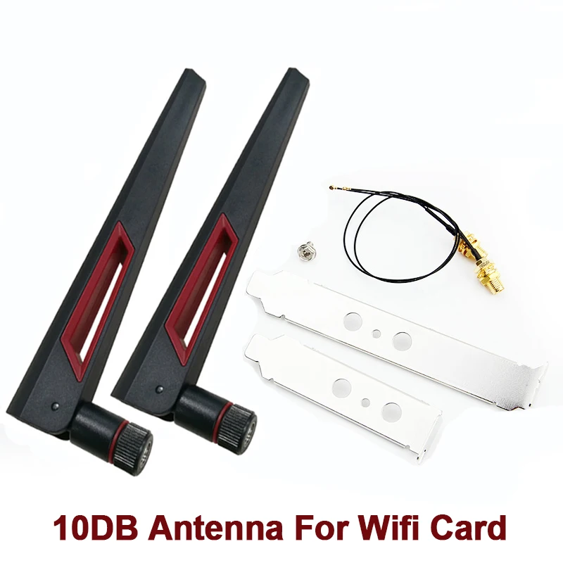 10dbi Antenne M.2 Desktop Kit Voor Intel Wifi 6e Ax210 Wifi 6 Ax200 7265ngw Draadloze Kaart Bluetooth 2 In 1 Netwerk Adapter Voor Pc