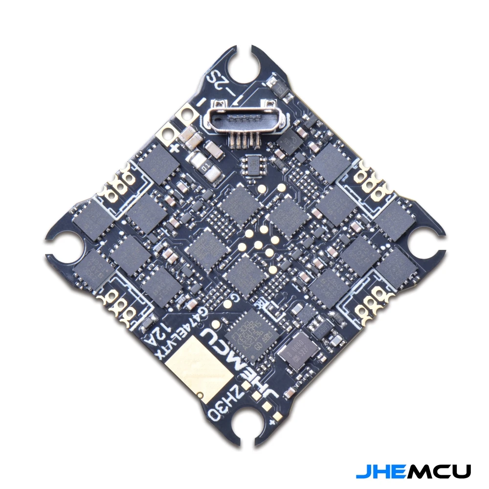 Détail des soudures et puces du JHEMCU G474ELVTX AIO, parfait pour drone FPV micro avec ELRS 2.4G