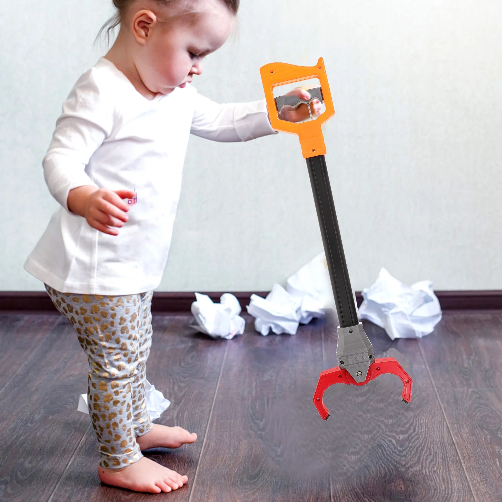 Long Handle Mechanical Arm Toys Grabber Tool Trash Picker Garbage Tongs Picking Clip Outdoor Cleaning Supplies Novelty Gag Toys