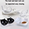 Double Cat Feeding Bowl PC Plastic Cat Shape 2 Cat feeder Container 15 Degree Tilted Pet Inclination Stand Cats Feeding Bowl 5