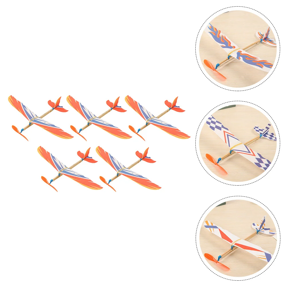 

5 Pcs Foam Glider Children's Toys Rubber Band Bultos Escolares Para Niños Kids'