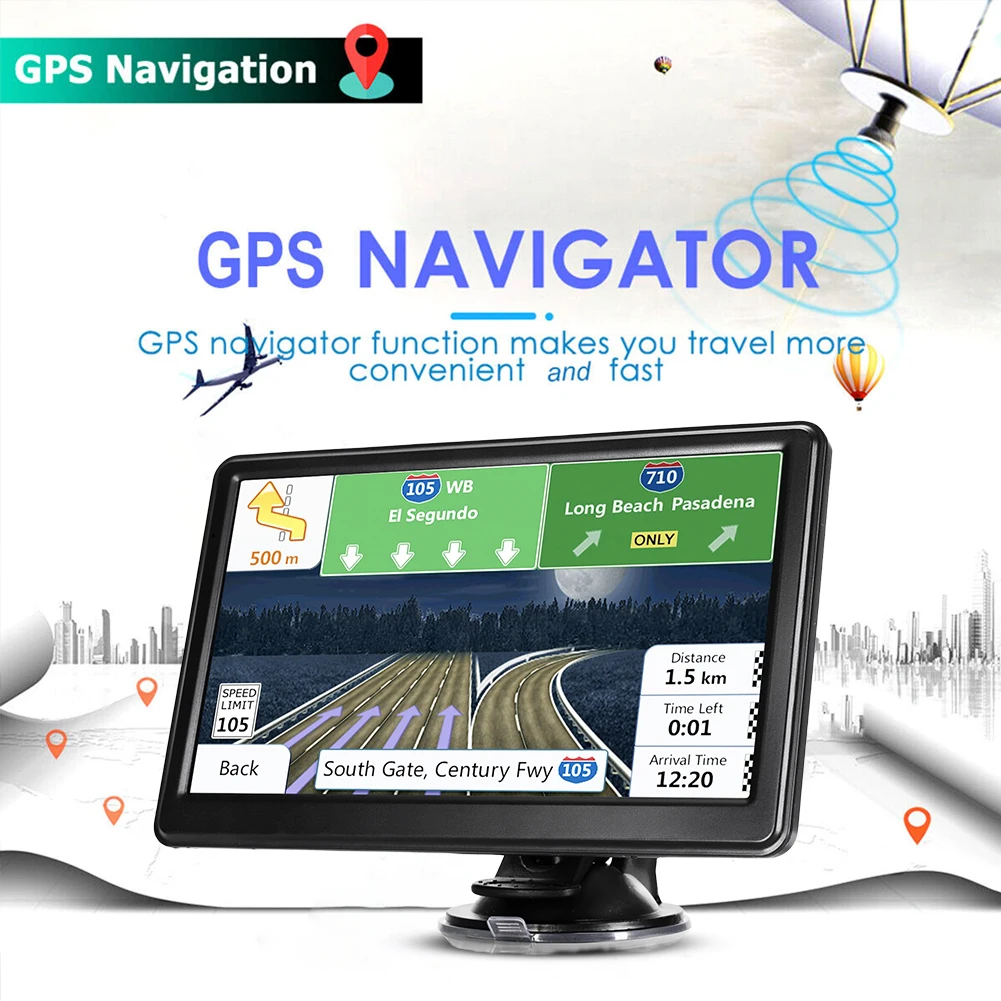 HD 차량용 GPS 네비게이터 FM 송신기, GPS 터치 스크린, 휴대용 위성..