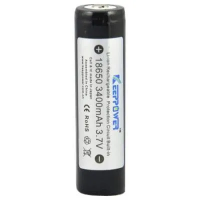 Аккумулятор защищенный 18650 (Panasonic NCR18650B) 3400мАч KeepPower 3 7В Li-Ion | Электроника