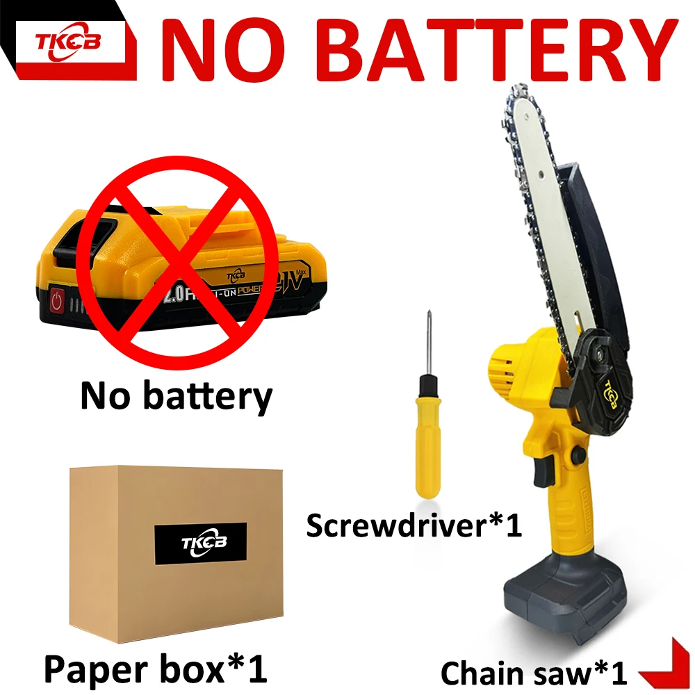 Enhanced Cordless 6-Inch Handheld Electric Chainsaw for Efficient Wood Cutting