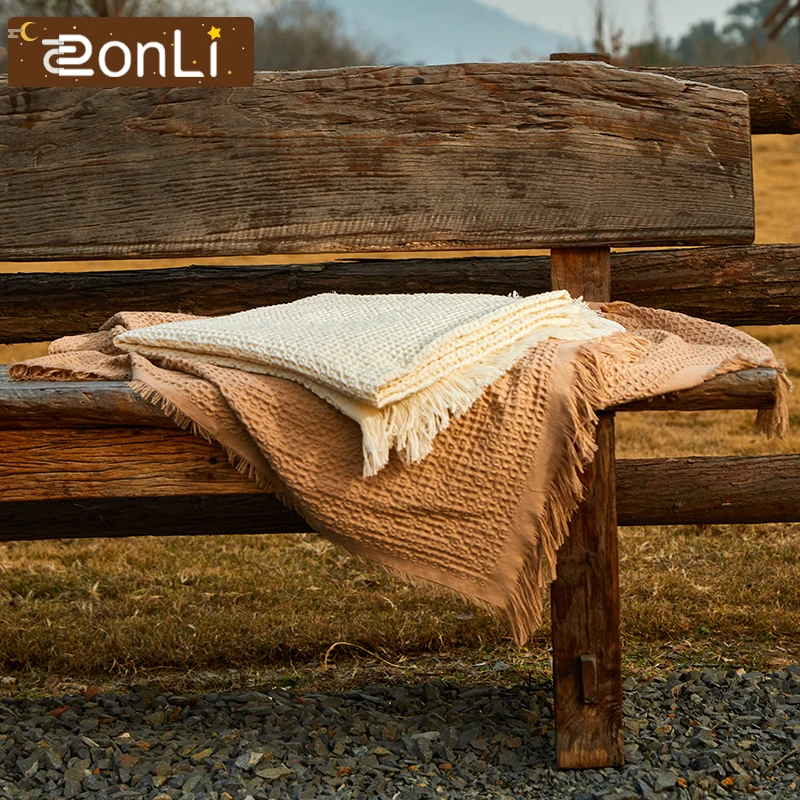 Zonli Winter Thick Blankets Solid Color Soft Sofa Blanket Bed Cover