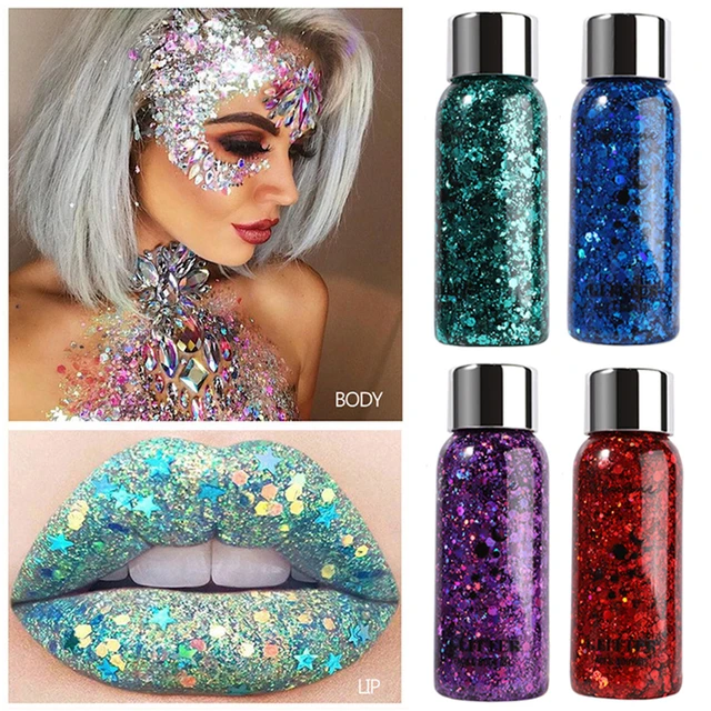 Body Glitter Gel Face Lip Sequin Eye Shadow Stage Festival Makeup