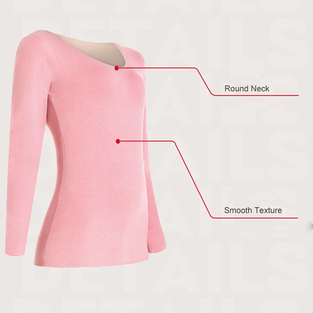 Long Johns Thermal Underwear for Women Top Bottom with Fleece Lined Winter Warm Lingerie Thermal Clothing Set 2 Pieces
