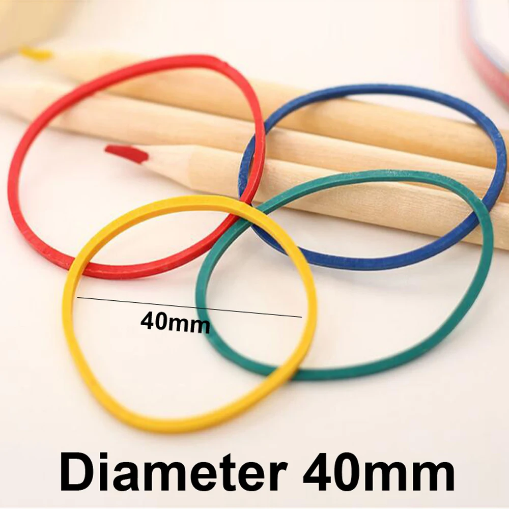 Rubber Bands 500 Pcs Color Rubber Bands Diameter 40mm Rubber Band Rings Elastic Band Office Supply Stretchable Latex Rings