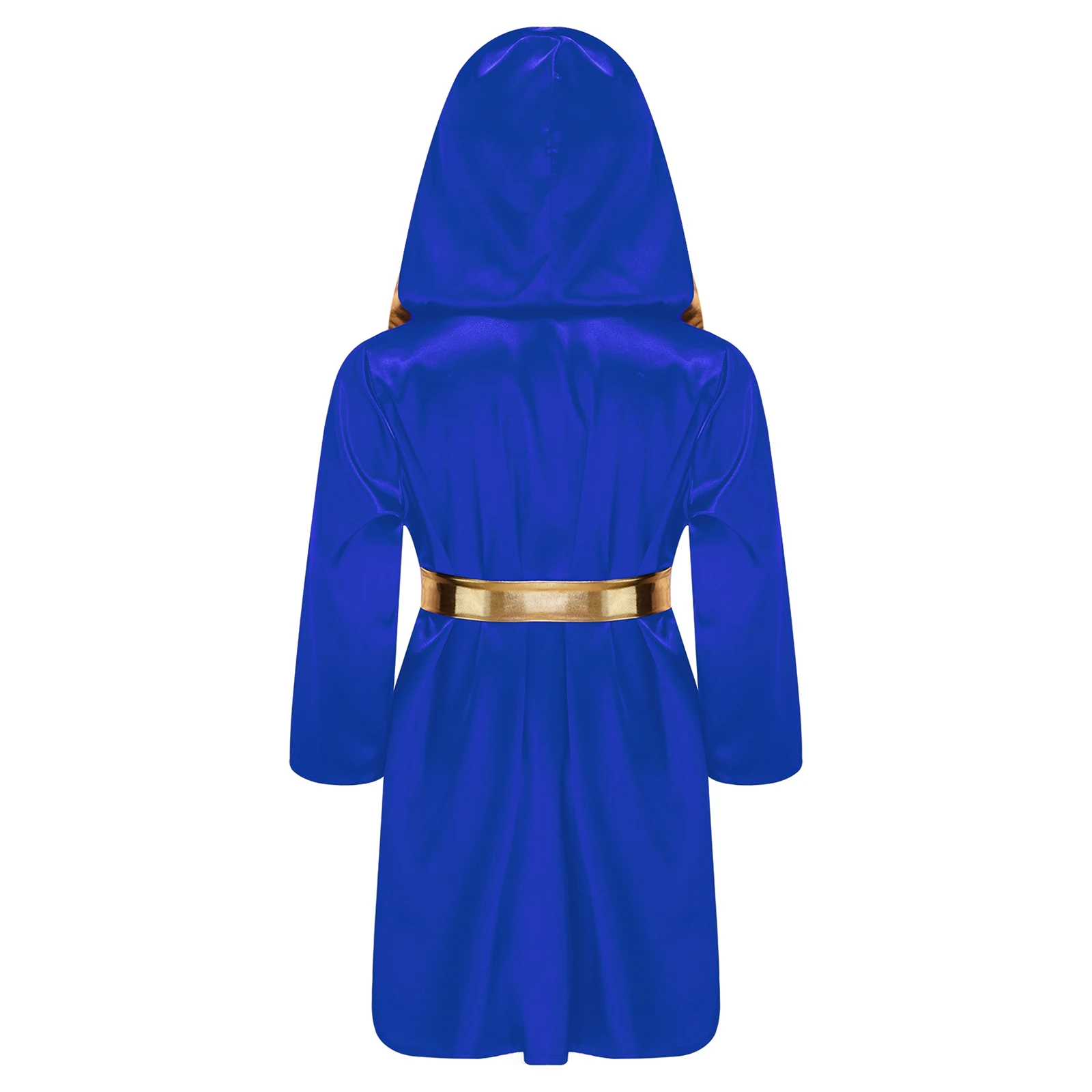 소년용 복싱 코스튬 코스프레 복서 망토, 금속 후드 복싱 코스튬 세트, 할로윈 코스튬 후드 망토, 벨트 포함