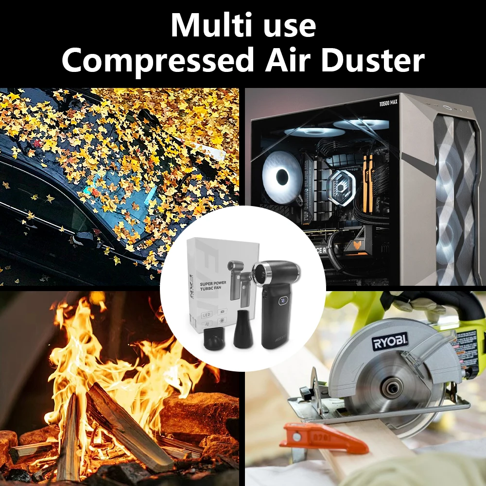Violent Fan Adjustable High Speed Turbofan with High Air Volume Brushless Charging Handheld Outdoor Car Fan Car Cleaning 6