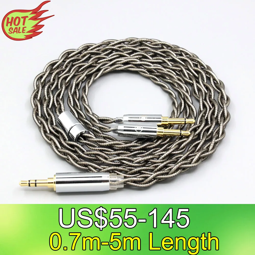 

LN008205 99% Pure Silver Palladium + Graphene Gold Earphone Cable For TAGO T3-01 T3-02 studio Klipsch HP-3 Heritage 3.5mm Pin