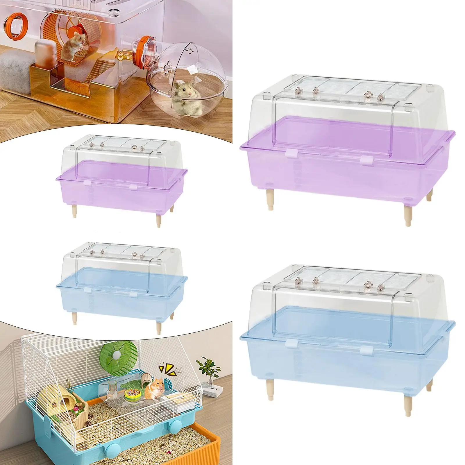 Transparent Hamster Cage Mice and Rat Habitat Small Animal Cage Hamster House Small Animals