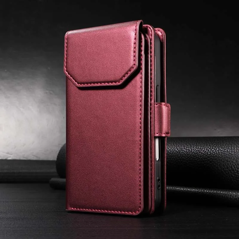 Enhanced Leather Flip Wallet Phone Cover with Multi-Card Holder