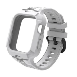 Enhanced Sports Strap with Screen Protector Bumper Frame for Fit 5 Pro - Fit 4 Pro (White)