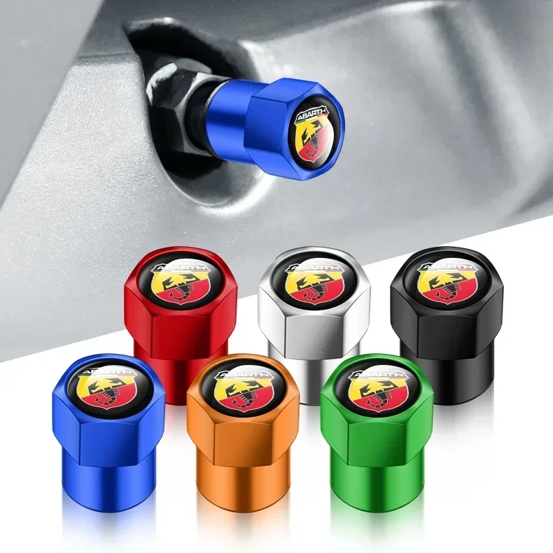 4 Pezzi Tappi Antipolvere Tappi Stelo Valvola Pneumatico Auto Tappo Pneumatico Ruota Per Abarth 500 Punto Stilo Bravo Ducato Freemont 600 Panda Siena