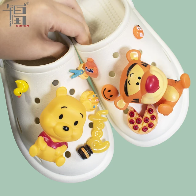 Winnie the Pooh and Tigger Too Shoe Buckle Set Sale Wholesale Crocs Charms  Cute Creative Slippers Decorations Kids Woman Gifts - AliExpress