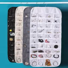 1PCs 32 Grids Double-sided Non-woven Transparent Jewelry Omaments Storage Bag