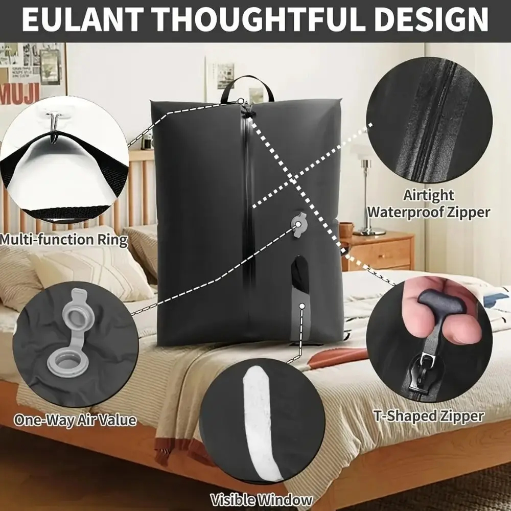 Reusable Vacuum Bags for Travel Waterproof Folding Travel Compression Bag Dustproof Space Saver Luggage Vacuum Storage Bag