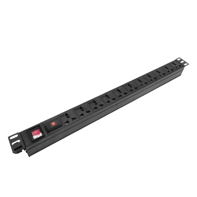 

PDU Power Strip Overload Protection 3000W 11 Ways Universal Socket Aluminium Alloy Shell For Network Cabinet Rack