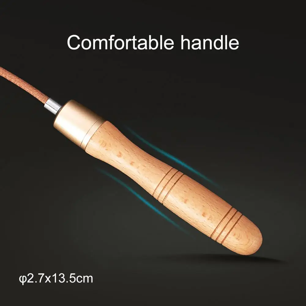 Adjustable Jump Rope Universal Metal Bearing Wooden Handle Adult Faux Leather Jump jump rope