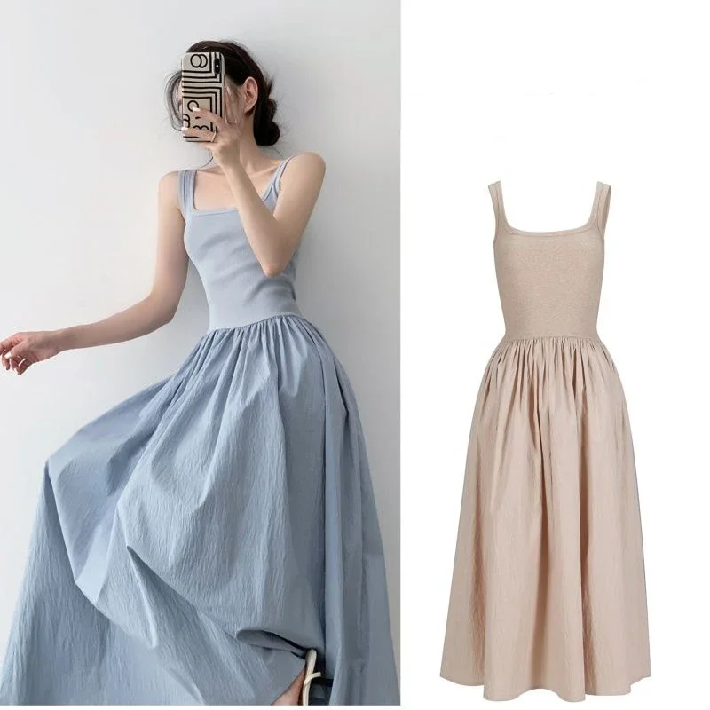 Women's Vintage Patchwork Midi Dress