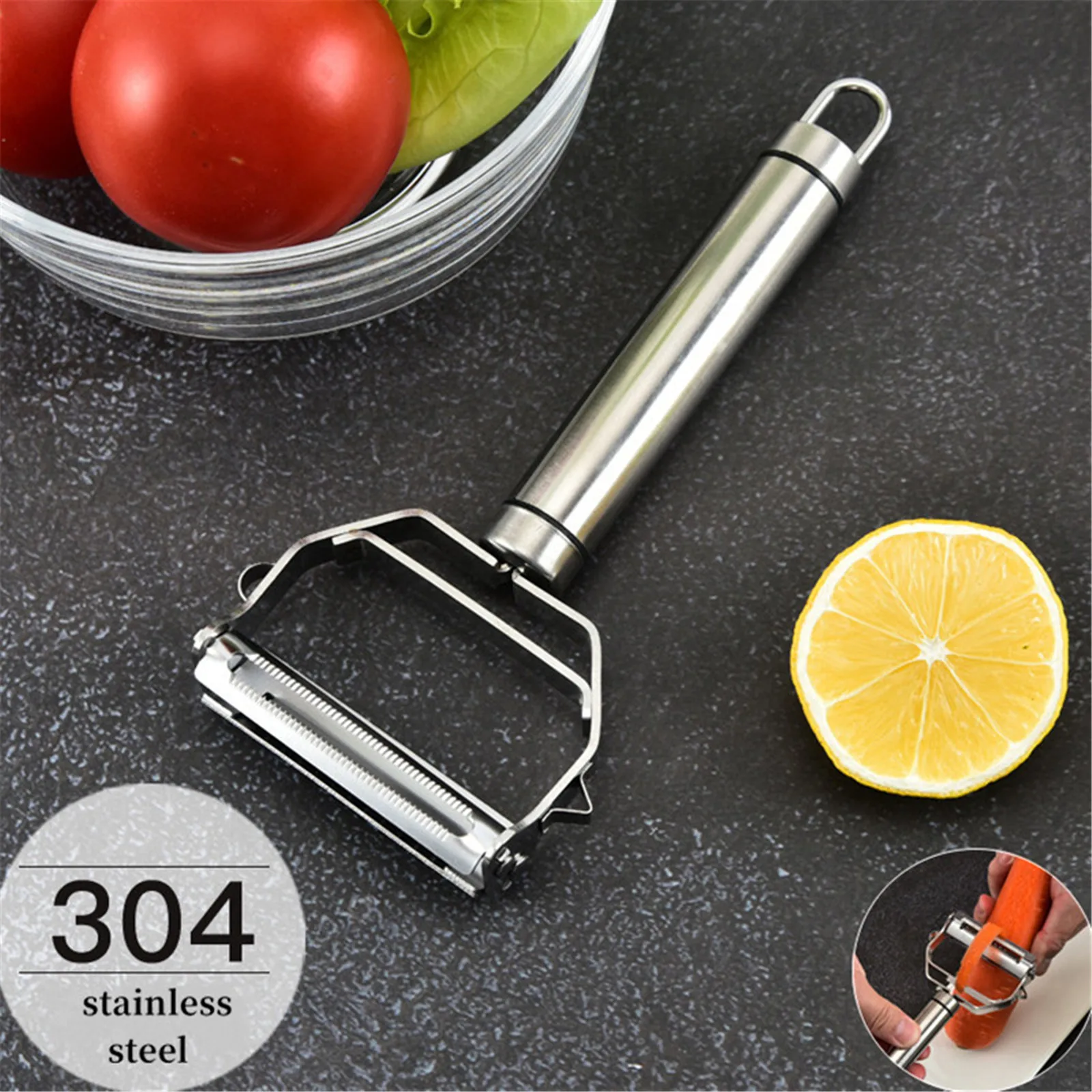 KitchenVegetablePeelerStainlessSteelMelonPlanerDoubleHead