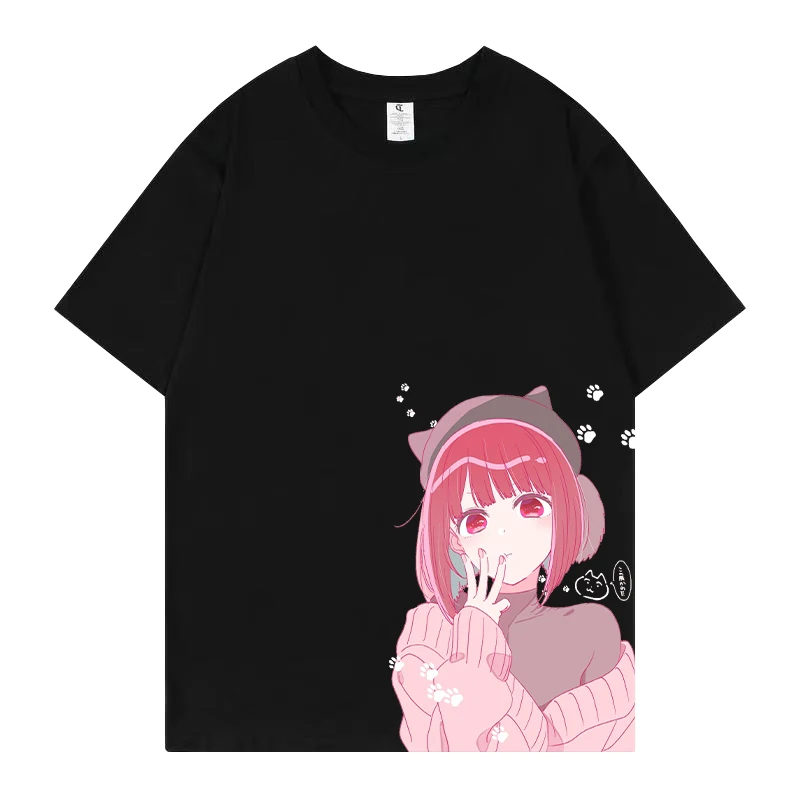 

OSHI NO KO Anime Men Women Letter Hip Hop T-shirts Short Sleeve Hoshino Ai Arima Kana Cosplay Costume Fashion Tops Tees
