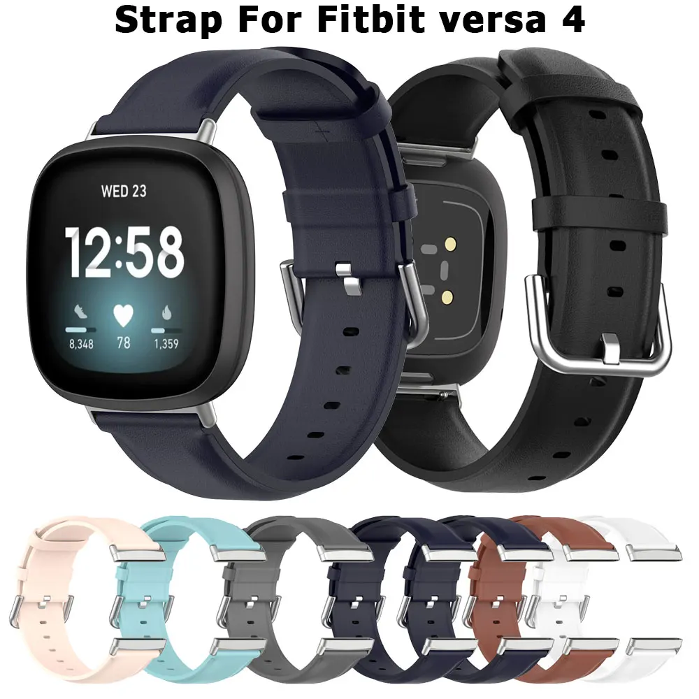 

Ремешок из мягкой кожи для Fitbit Versa 4, водонепроницаемый сменный ремешок для наручных часов для Fitbit Versa 3, Sense 2, умные аксессуары