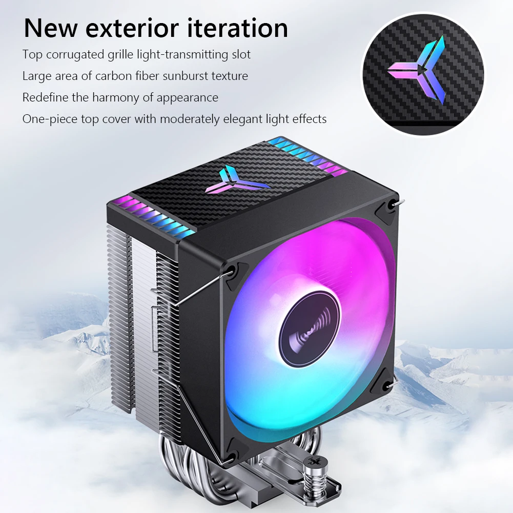 CPU Cooler 4 Heat Pipe ARGB 9cm CPU Cooler Fan PWM Temperature Control Mute Computer Accessories for INTEL LGA 1700 1200115X AM4