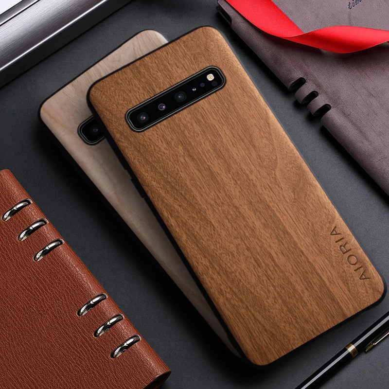 Bamboo Wood Pattern Leather Phone Case Cover