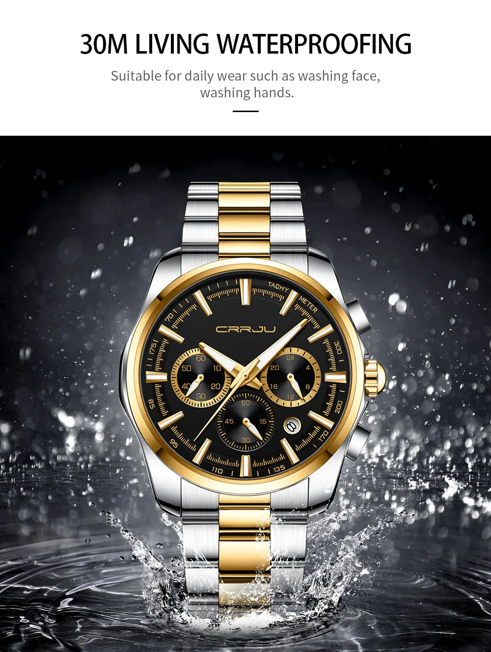 Reloj deportivo multifunción de acero inoxidable para hombre, de cuarzo, con manecillas luminosas._voghion.com
