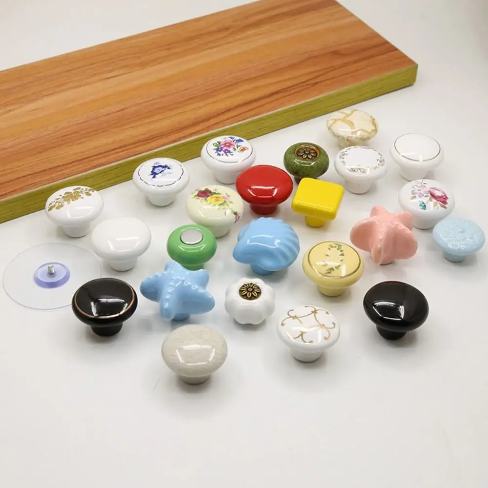 Description Picture 2 of itemRetro Single Hole Ceramic Cabinet Knob Round Vintage Door Pull Handles European Style Drawer Knobs Kitchen