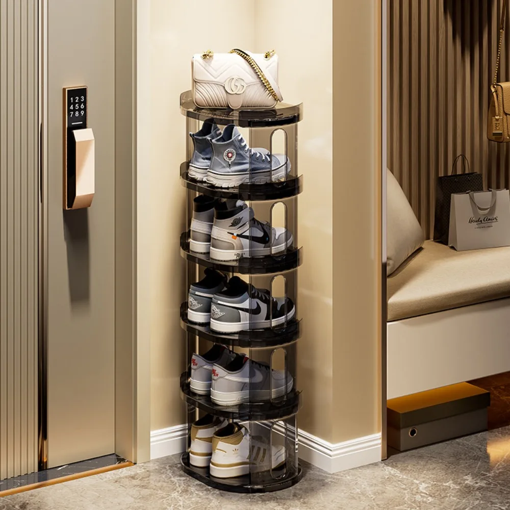 PET Thick Plastic Shoe Rack Multi Layer Space Saving Household Simple Shoe Sorting Rack Fashionable Stackable Storage