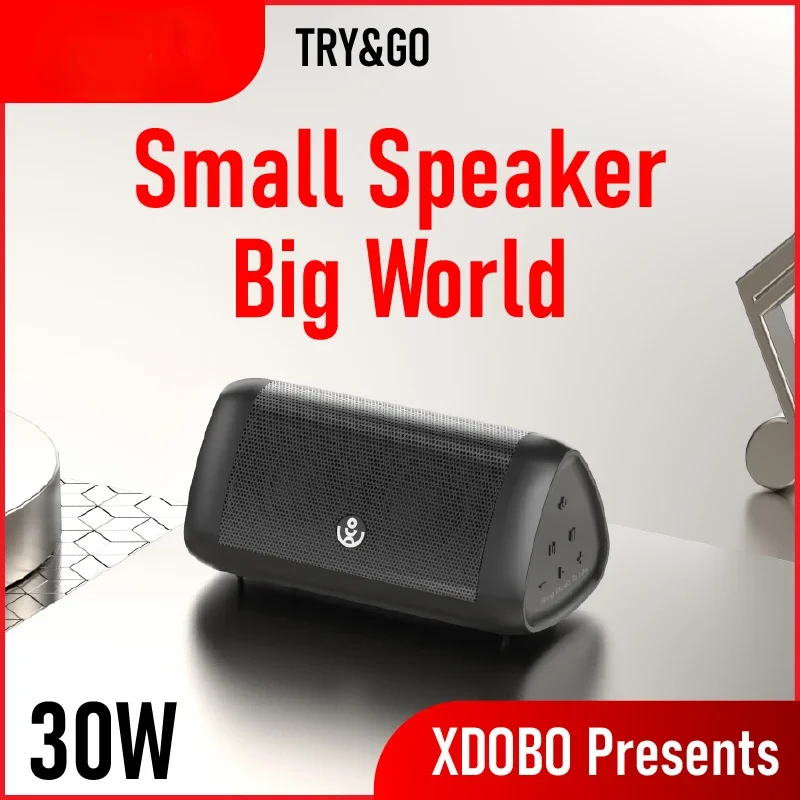 

Xdobo BMTL Try & Go BT 5,2 Bluetooth портативный динамик с IPX5 водонепроницаемостью, True Wireless Stereo для улицы, поддержка FM сабвуфера