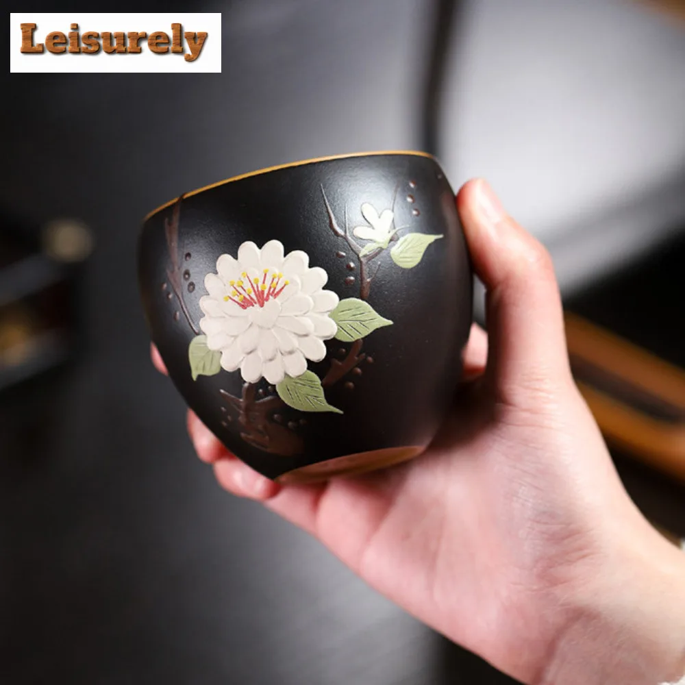 180ml Handmade Yixing Purple Clay Tea Bowl Large Capacity Master Cup Tasting Fragrant Teacup Personal Tea Bowl Chazhan Teaware