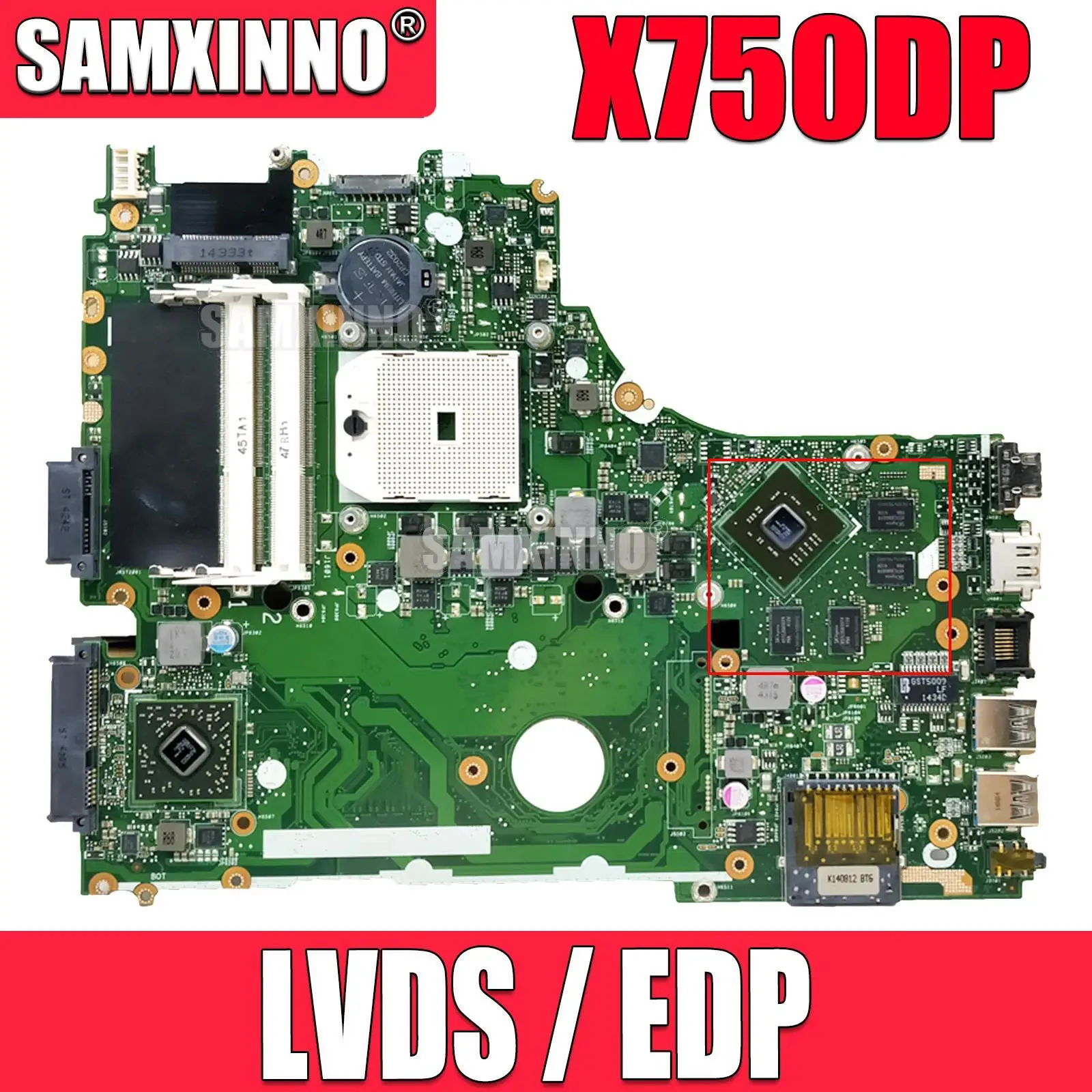 X750DP Notebook Mainboard LVDS EDP for ASUS X550 K550D X550D K550DP