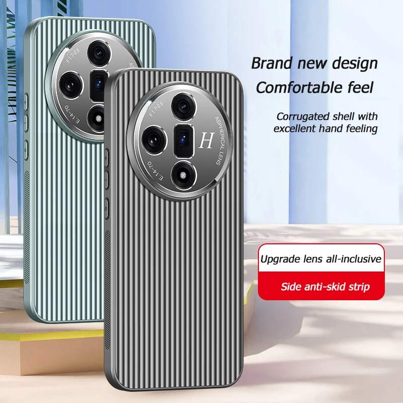 Coque de téléphone Oppo Find X7 X6 Reno 11 10 Pro Ultra 3D Stripe Metal Cover Protect Camera Matte Soft Shell Antifall NonSlip Funda_voghion.com