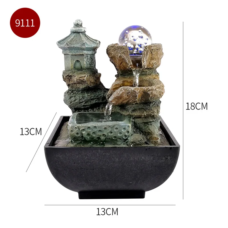 2020 Feng Shui Craft Tabletop Fountain Indoor Creative Small Fountain Flowing Water Decor cobbles waterfall 2 charging method