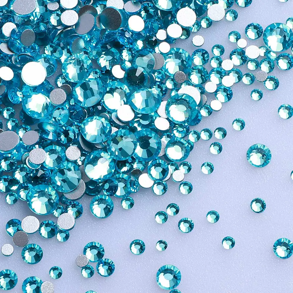 3000 Teile/beutel Großhandel Funkelnden Flatbase Glas Strass Mix Größe Nicht Hotfix Kristall Für Nail art Handwerk Bekleidungs Dekoration – Detail 4