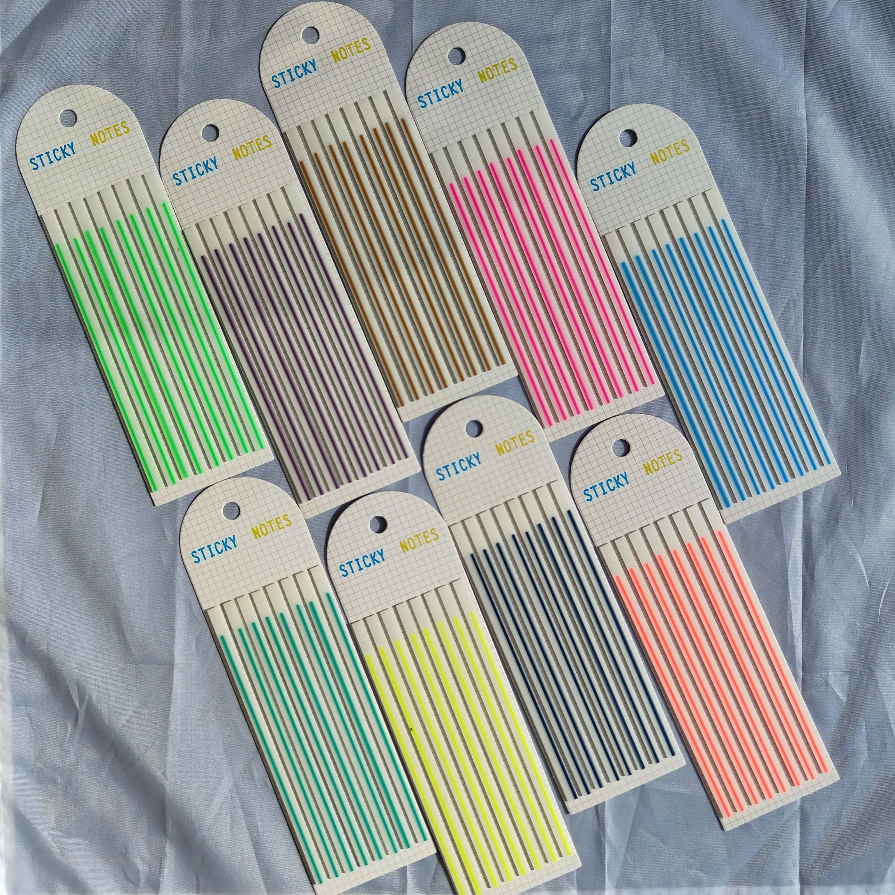 9 Packs Transparent Sticky Notes Self-Adhesive Reading Book Annotation Notepad Bookmarks  Kawaii School Supplies 4