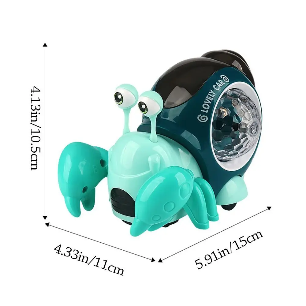 Creative Snail Baby Crawling Crab Toy Interactive Light Up Musical Light Toy Musical Tummy Time Early Educational Toy