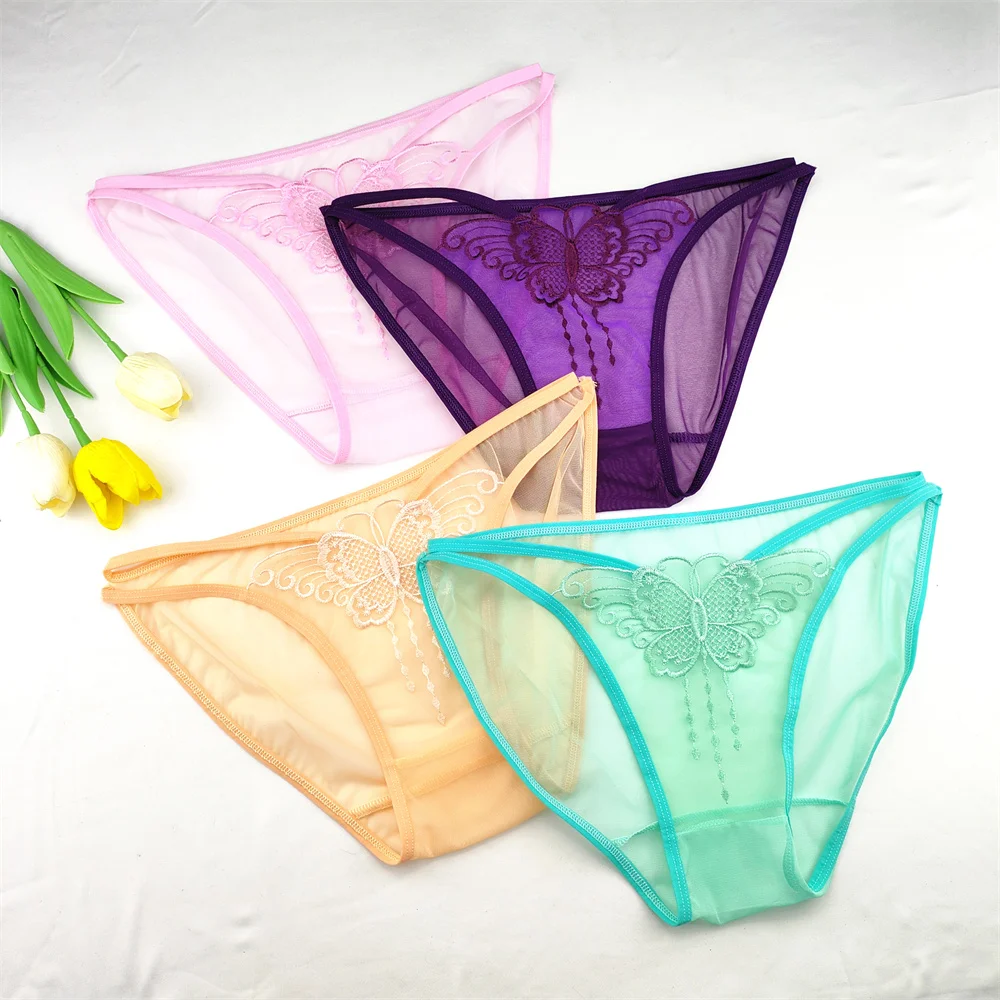3PcsNewWomensPantiesTransparentButterflySexyUnderwear