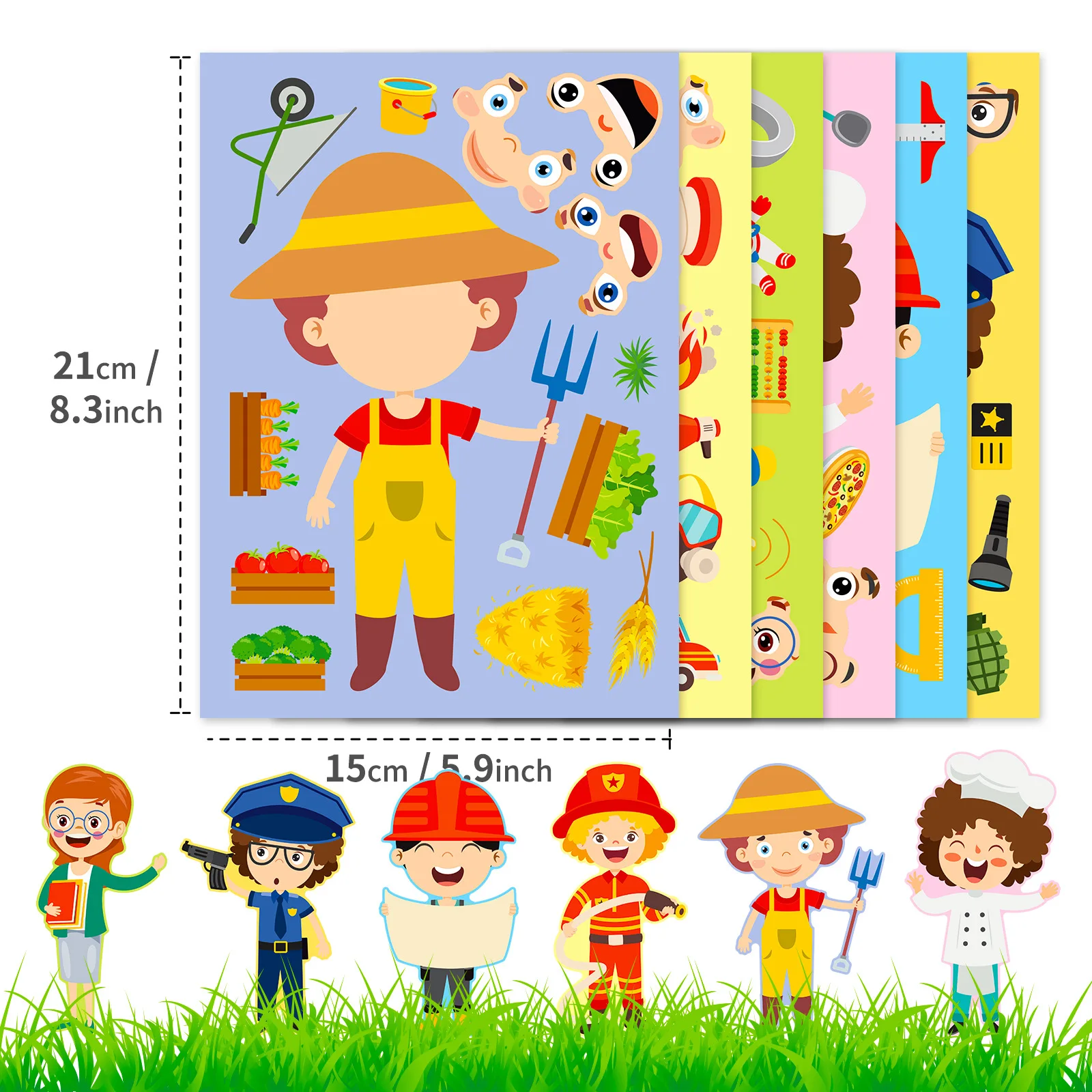 

6/12/18 PCS Fun Professional Face Changing Puzzle Stickers Fun Parent Child Interactive Puzzle Stickers for Children