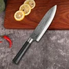 Laser Damascus Pattern Utility Kitchen Knives Scissors Sharpening Rod Set Stainless Steel Sharp Slicing Chef knife Cooking Tool 5