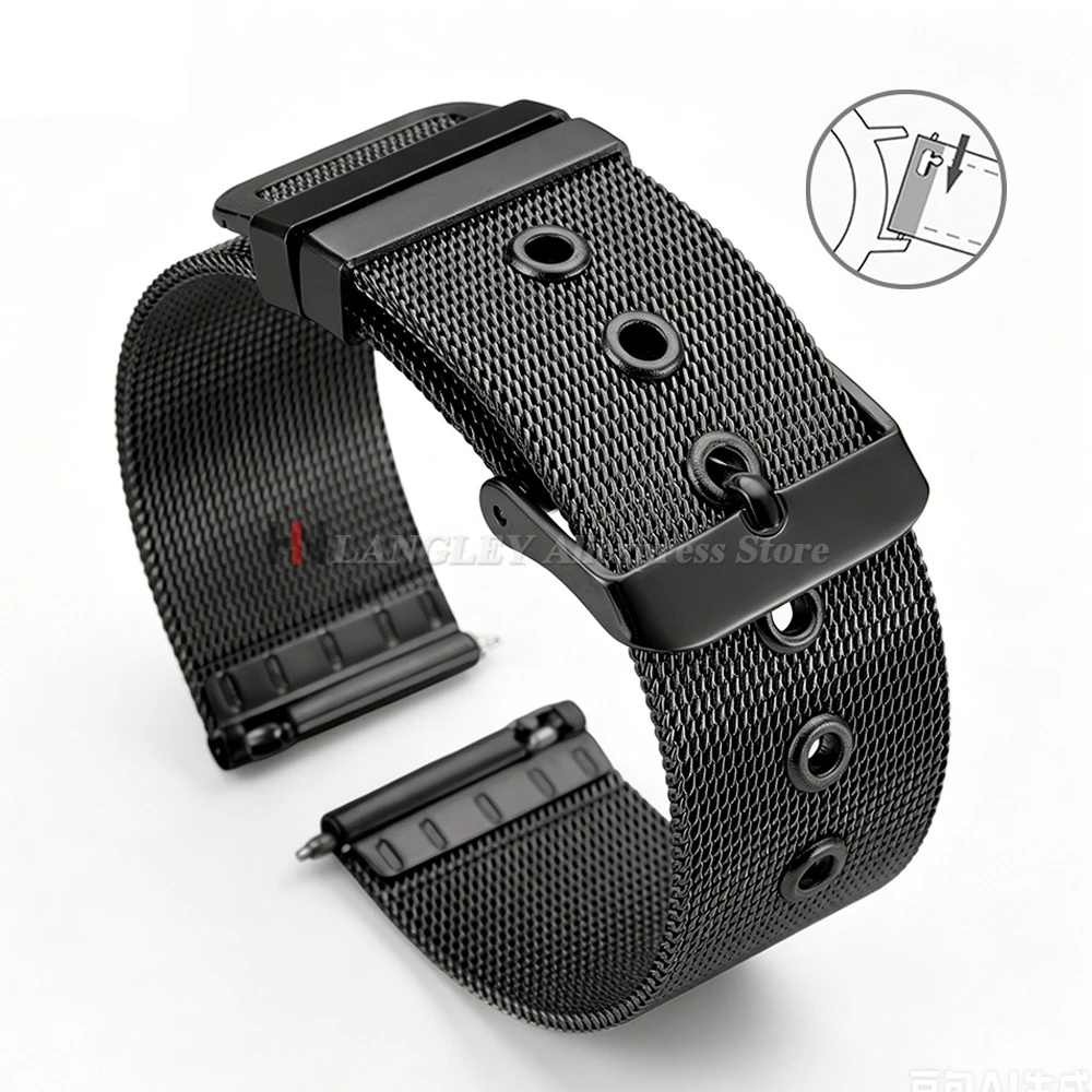 Elegant Milanese Mesh Stainless Steel Watch Band with Quick Release, 1.5mm Thickness