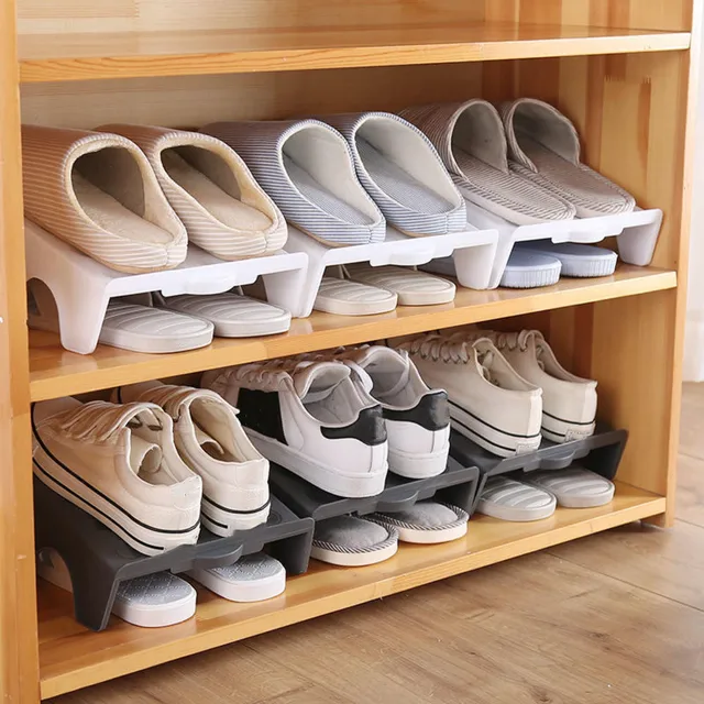10pc Adjustable Double-layer Shoe Rack Thickened And Space - Main Image