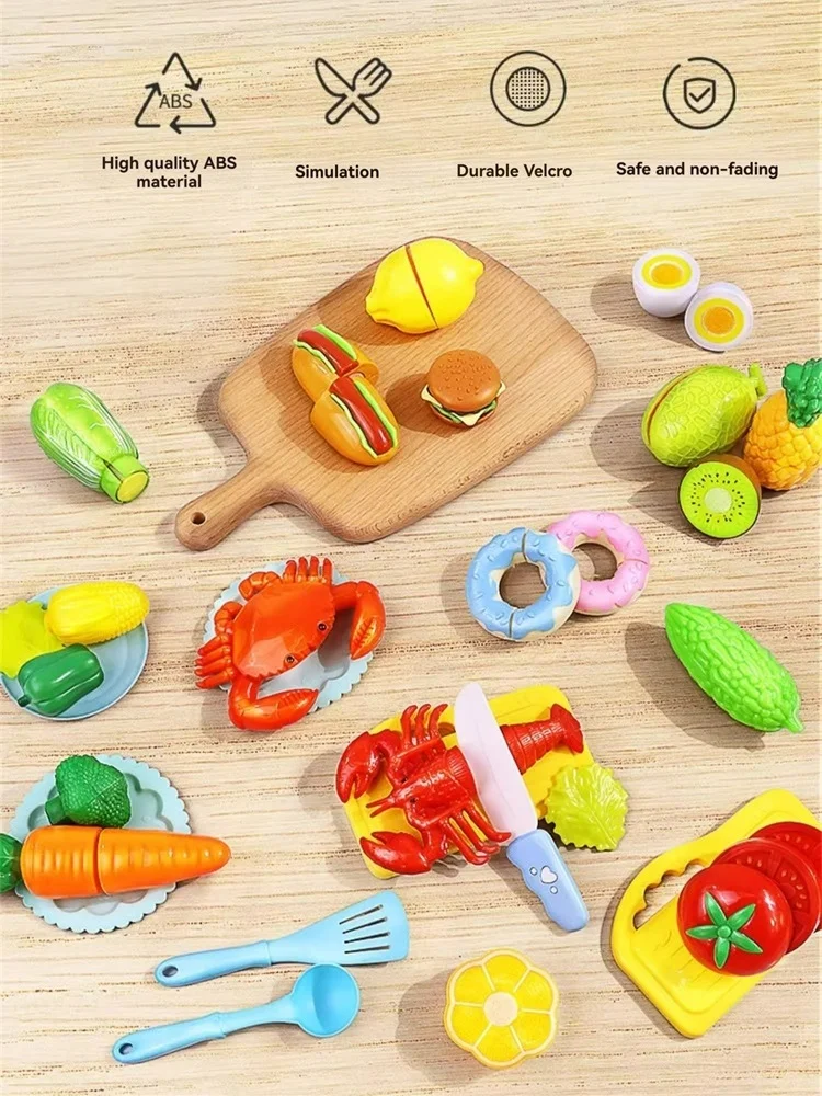 41pcs Simulated Fruit Snacks Kids Big Shopping Cart Play House Pretend Shopping With Children's Cart In Supermarket Role Playing 3
