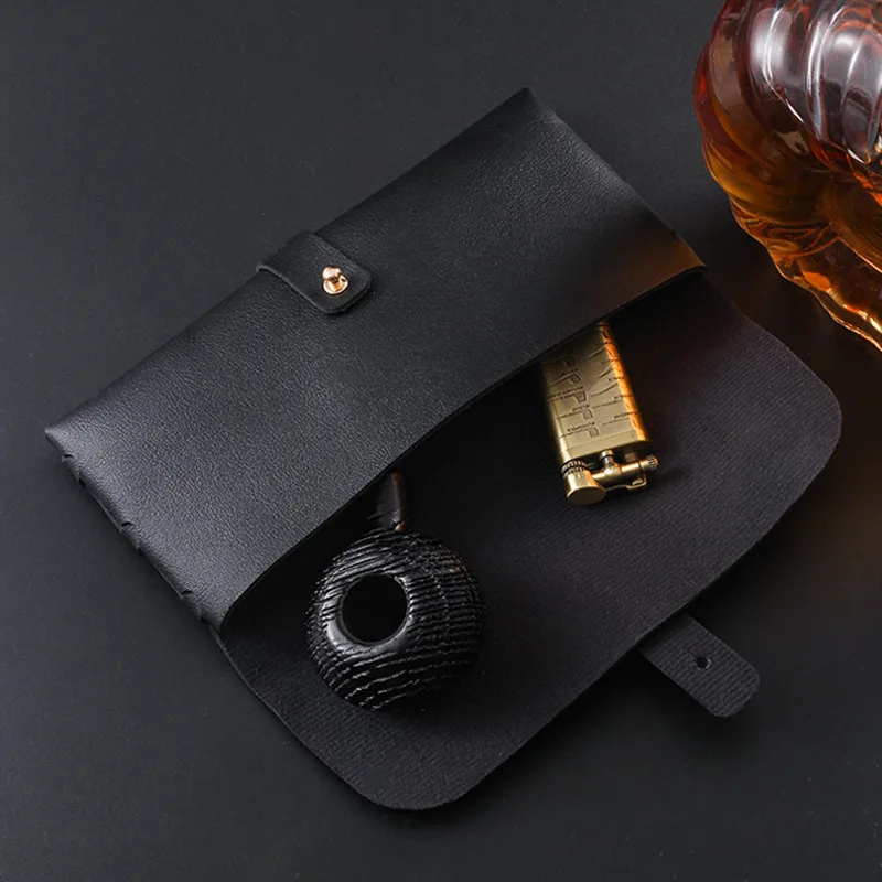 Tobacco Pouch Bag PU Leather Pipe Cigarette Holder Smoking Paper Holder Men Wallet Bag Portable Tobacco Storage Gift tobacco smoking accessories