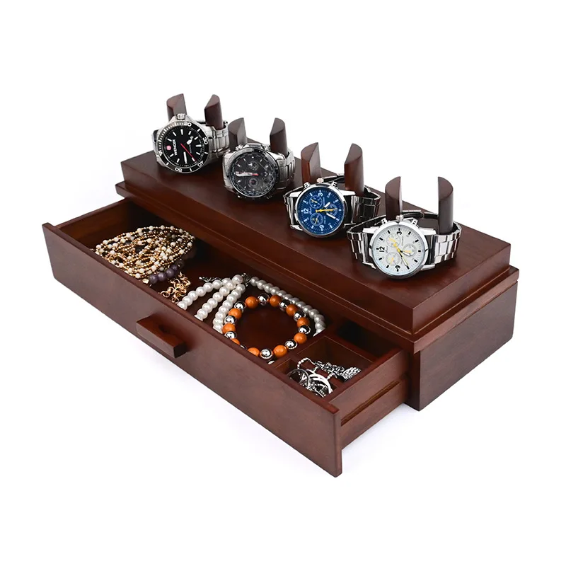 Wooden Jewelry Box Retro Style Luxury Watch Jewelry Box Organizer Display Showcases Storage Boxes Gifts Packaging Supplies