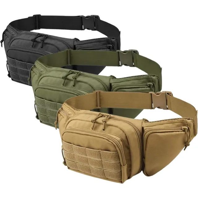 Outdoor tactical multifunctional waist bag men's waist bag nylon shoulder hiking phone bag sports large capacity waist bag 6